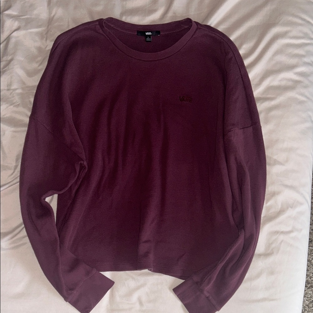 Vans Women’s Maroon Thermal Waffle Long Sleeve